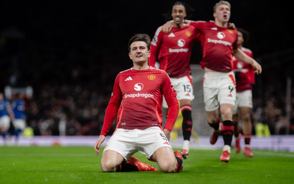 Maguire celebrates excitedly - Photo: MUFC